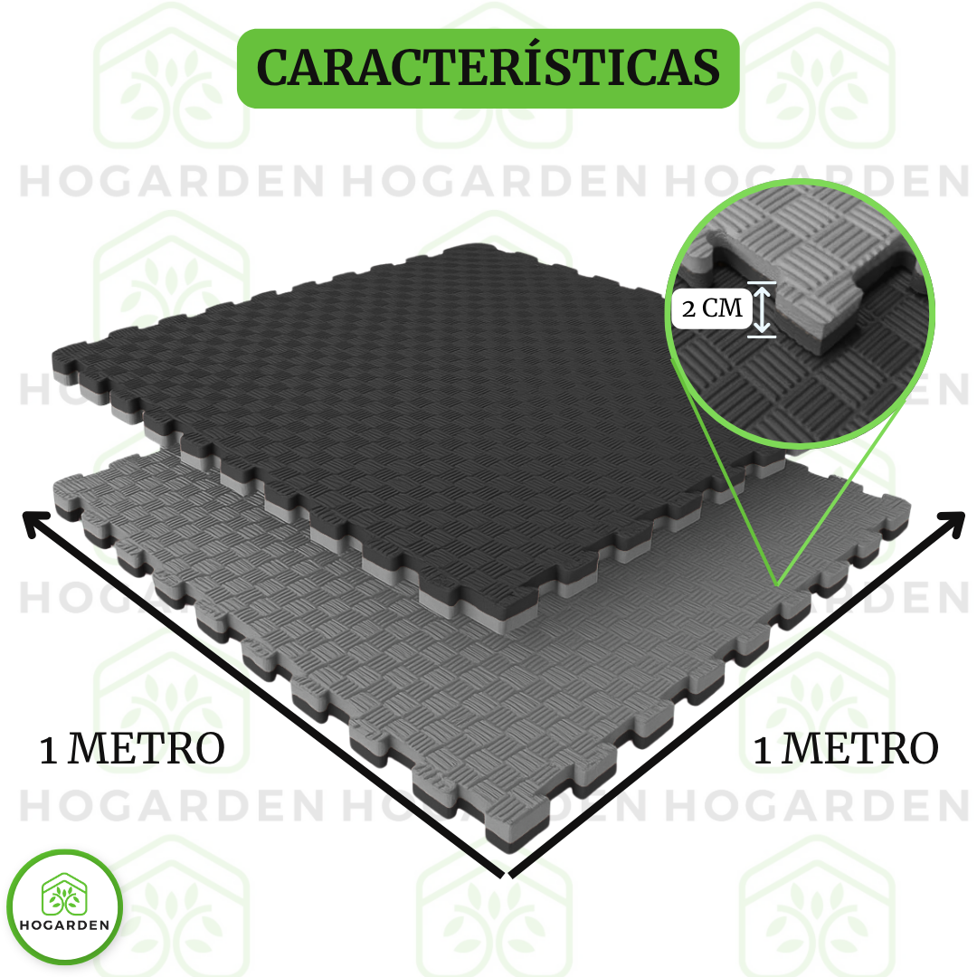 Tatami Piso Artes Marciales 1 M2 Negro Con Gris