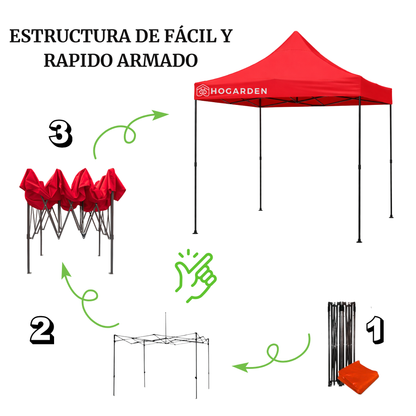 Carpa Plegable Rojo 2x2 M