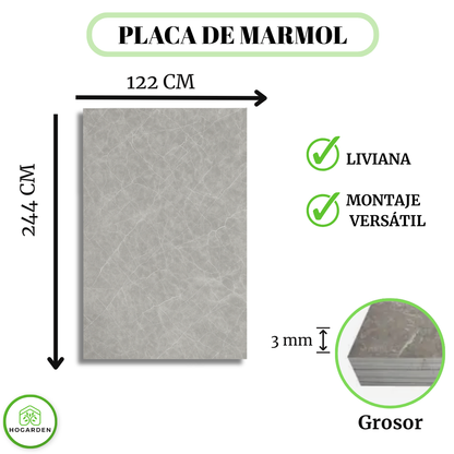 Panel Tipo Mármol Gris 122x244 Cm Para Decorar