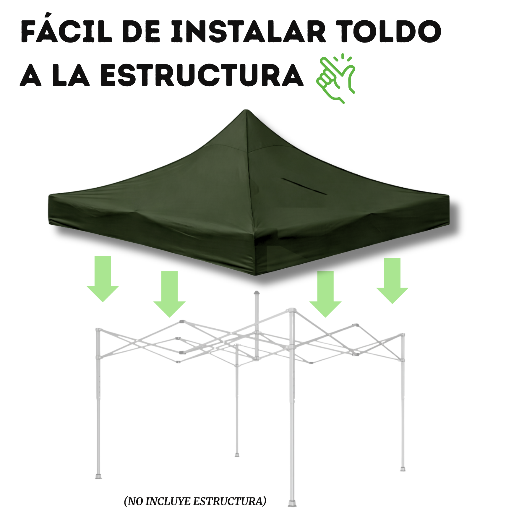 Repuesto De Toldo Verde 3x3 M