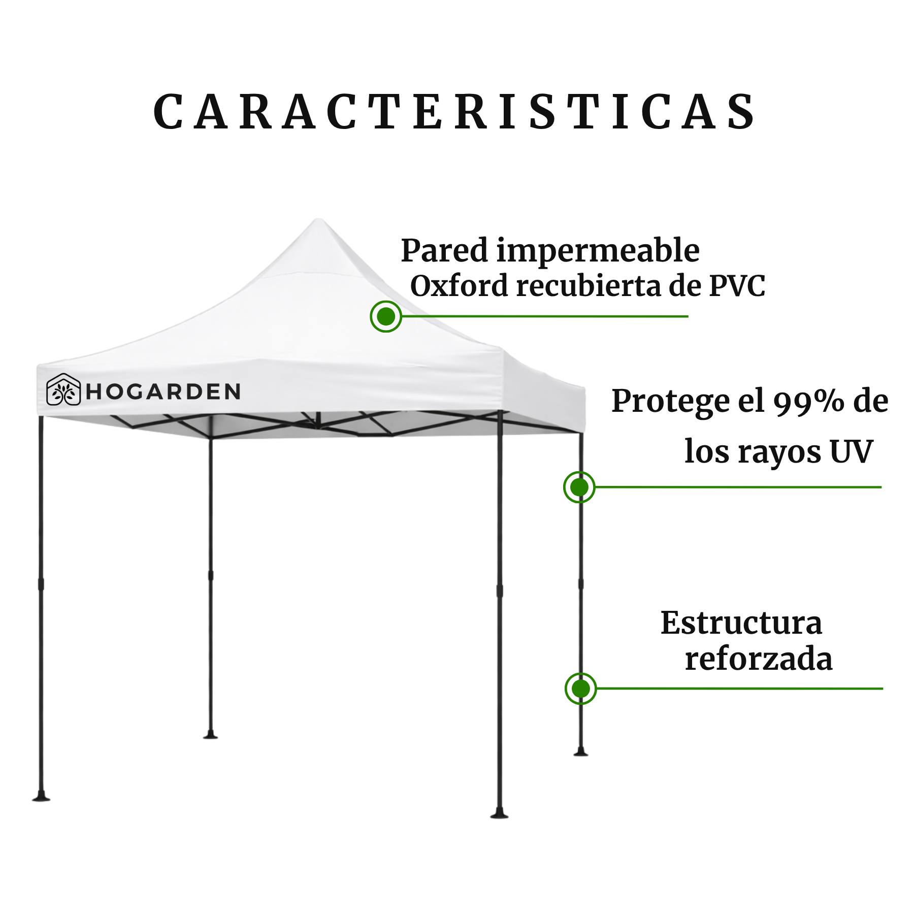Carpa Plegable Blanca 2x2 M
