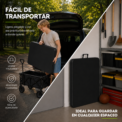 Mesa Plegable Negra 1.80 M