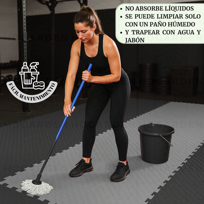 Tatami Piso Artes Marciales 1 M2 Negro Con Gris