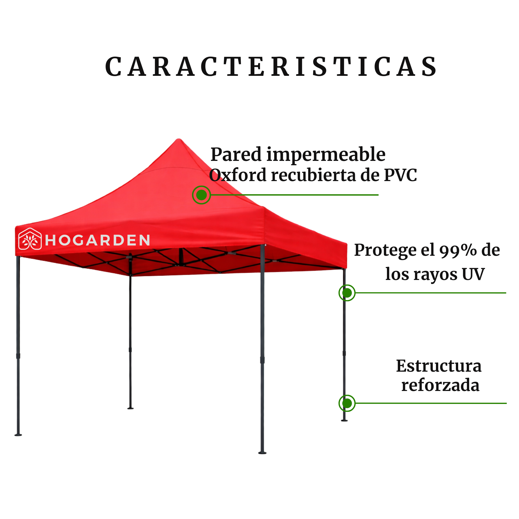 Carpa Plegable Roja 3x3 M