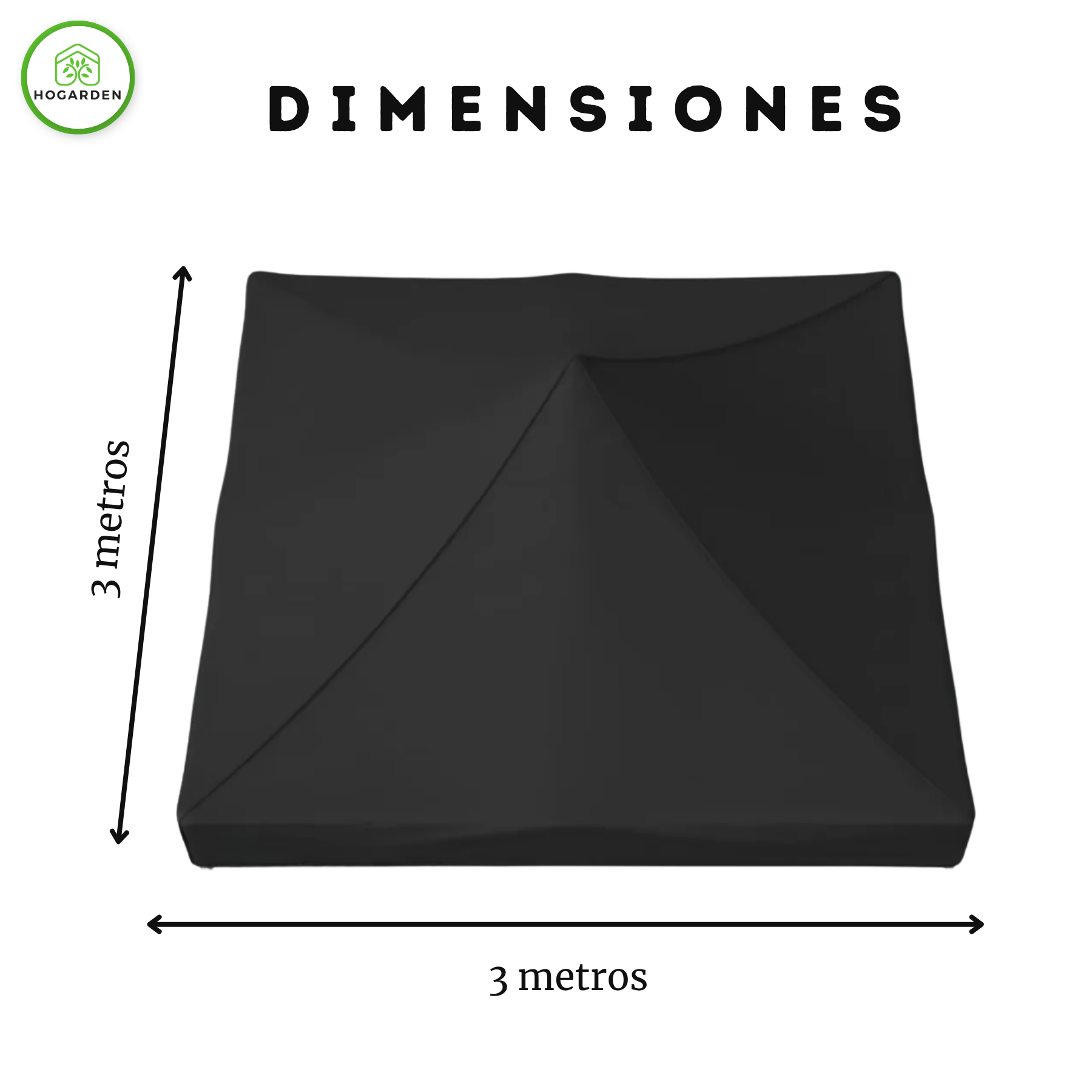 Repuesto De Toldo Negro 3x3 M