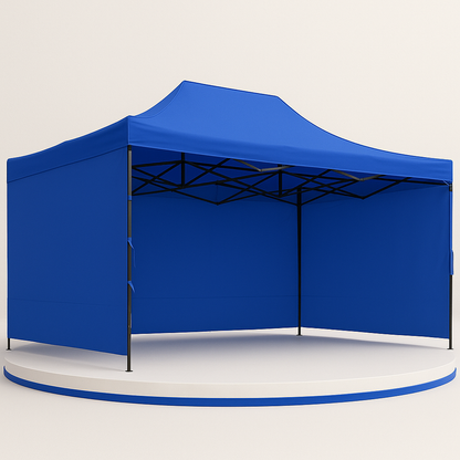 Carpa Plegable Azul 3x4.5 M Con Pared