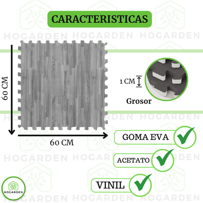Piso Eva Tipo Madera Gris 1.0cm