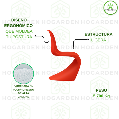 Silla Moderna Estilo Panton Roja