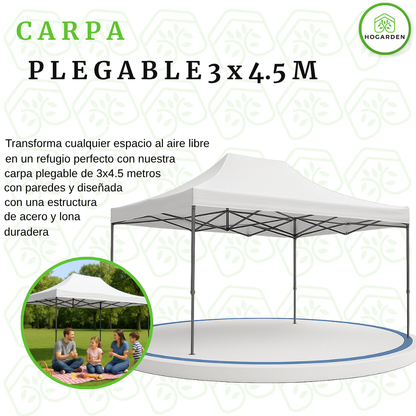 Carpa Plegable Blanco 3x4.5 M