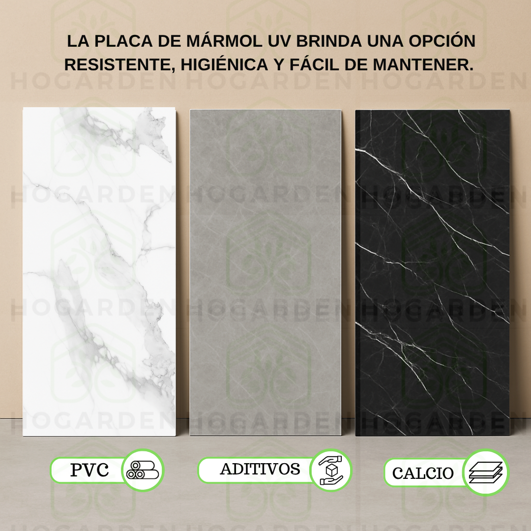Panel Tipo Mármol Blanco 122x244 Cm Para Decorar