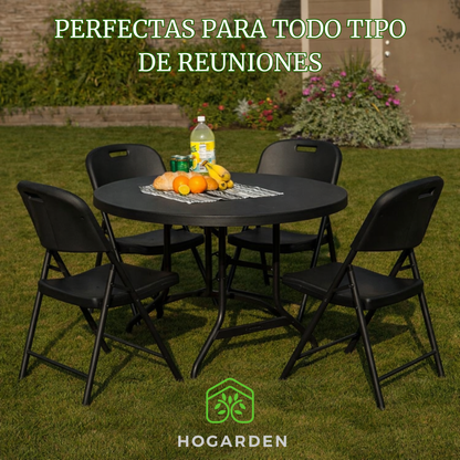 Silla Plegable Reforzada Negra
