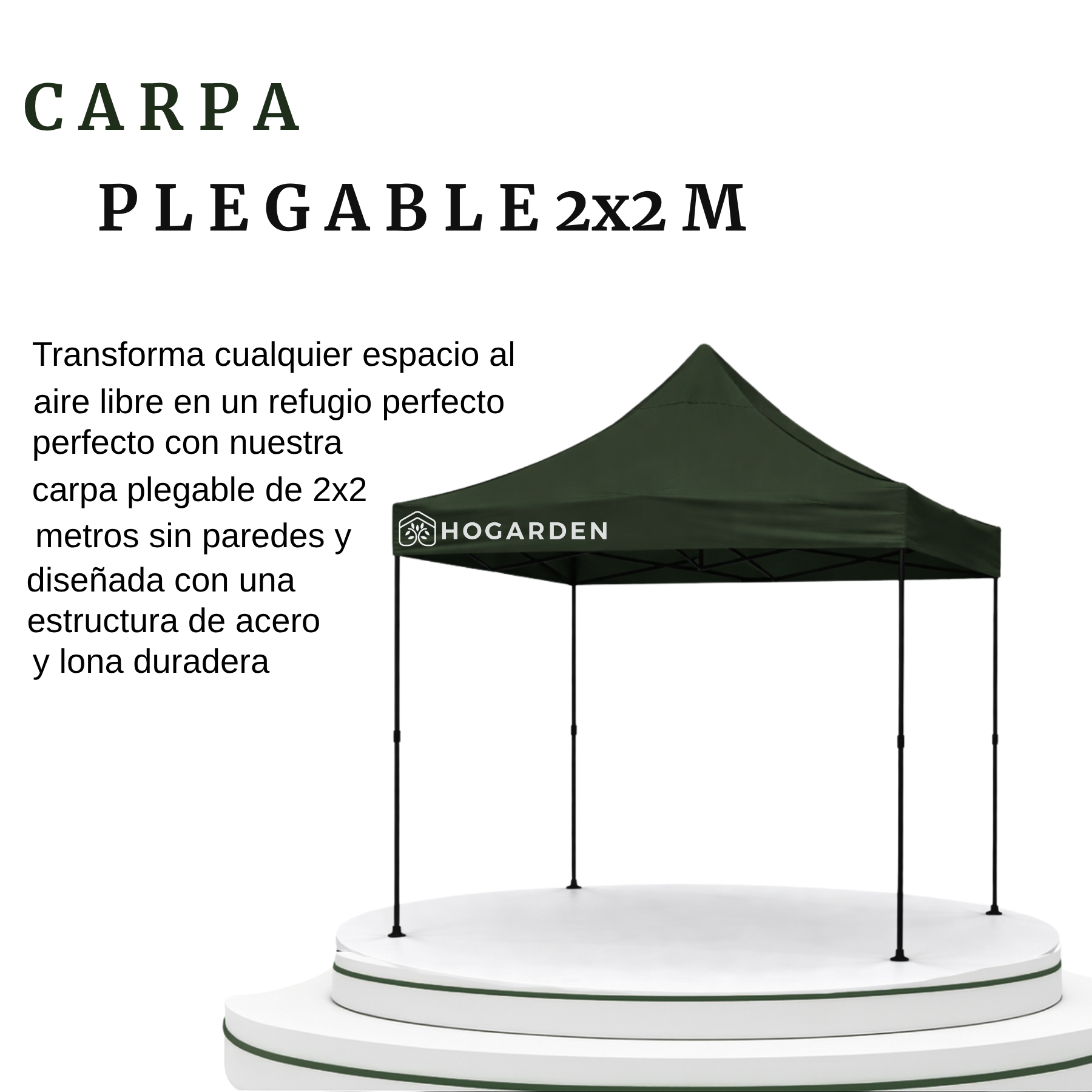Carpa Plegable Verde 2x2 M