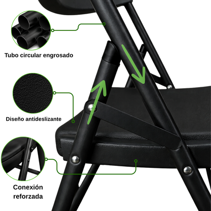 Silla Plegable Reforzada Negra