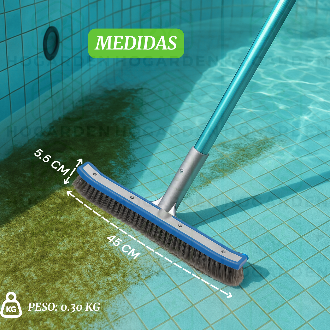 Cepillo Limpiador de Alberca 45 cm Cerdas Acero