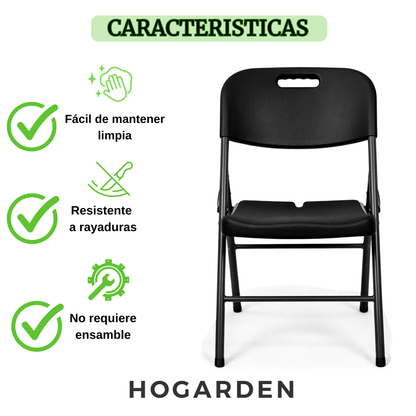 Silla Plegable Reforzada Negra