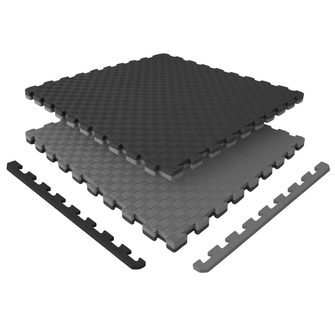 Tatami Piso Artes Marciales 1 M2 Negro Con Gris