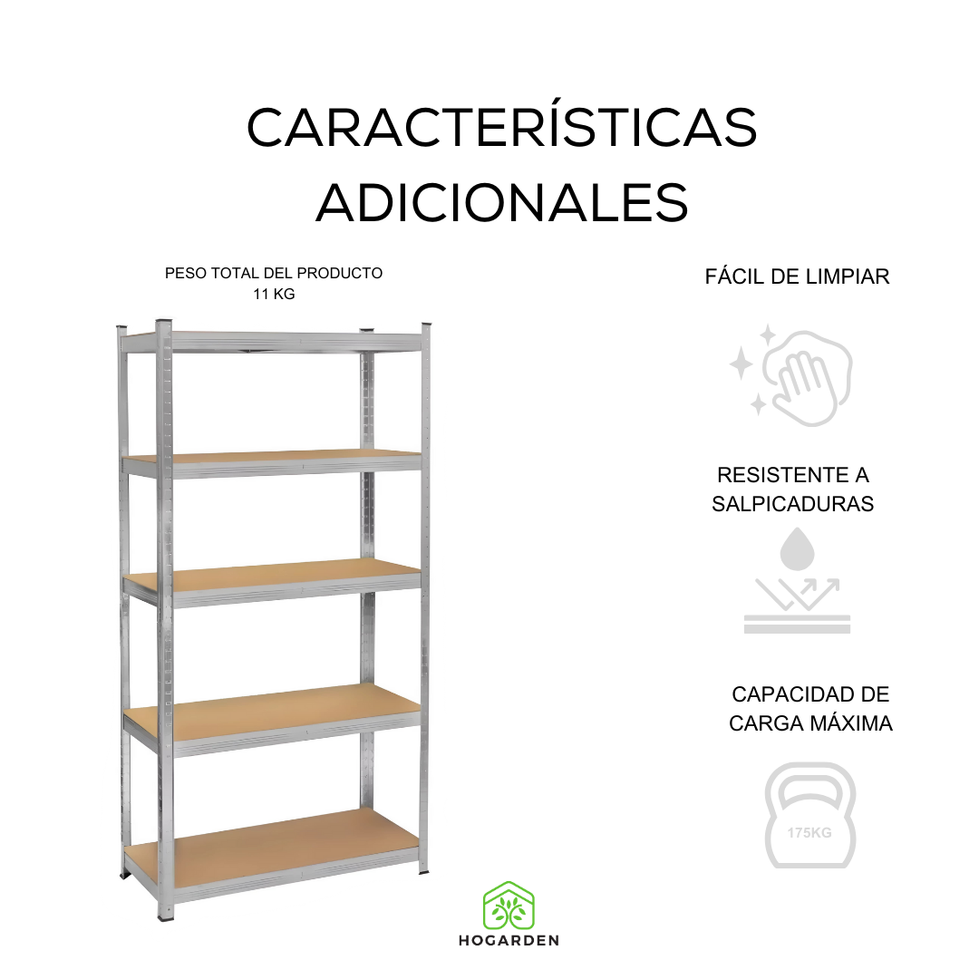 Estante Anaquel Rack 5 Niveles Mdf