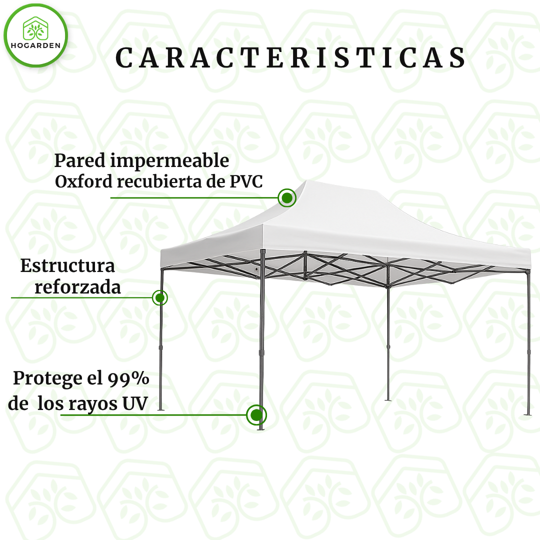 Carpa Plegable Blanco 3x4.5 M