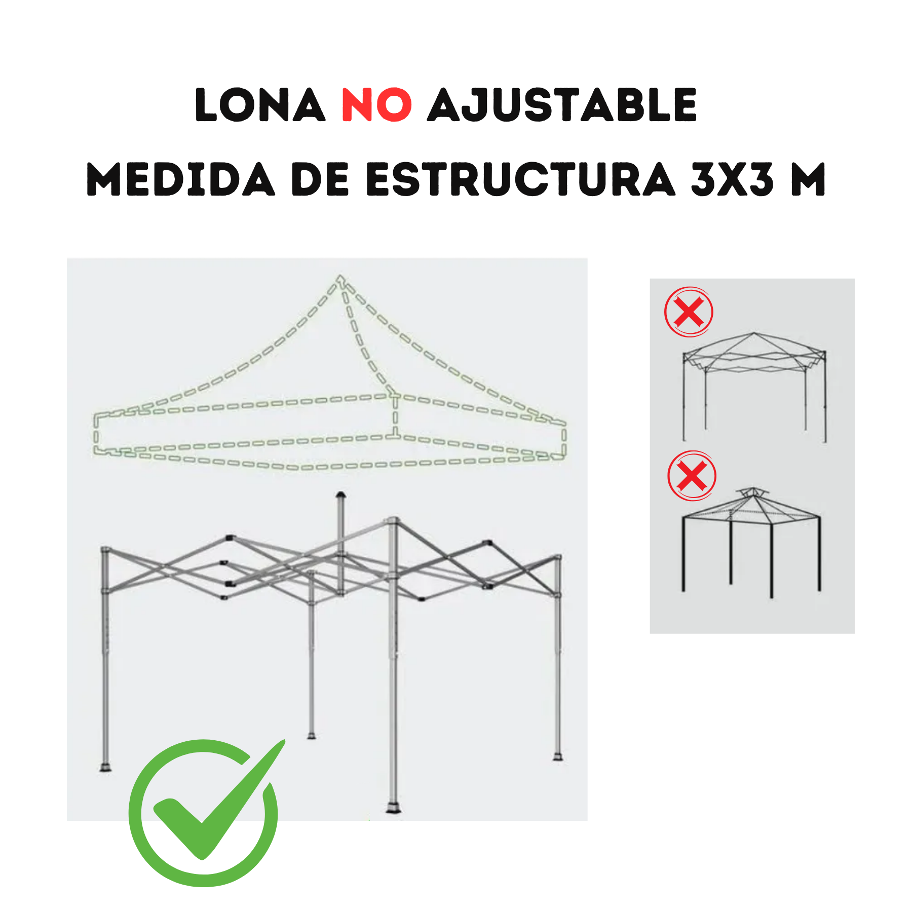 Repuesto De Toldo Azul 3x3 M