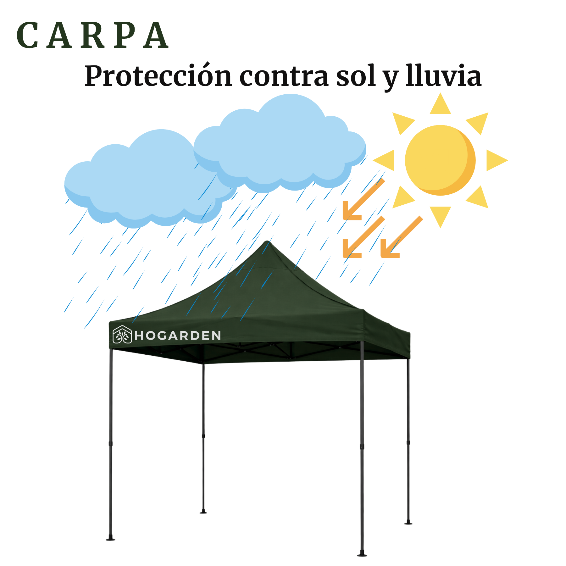 Carpa Plegable Verde 2x2 M