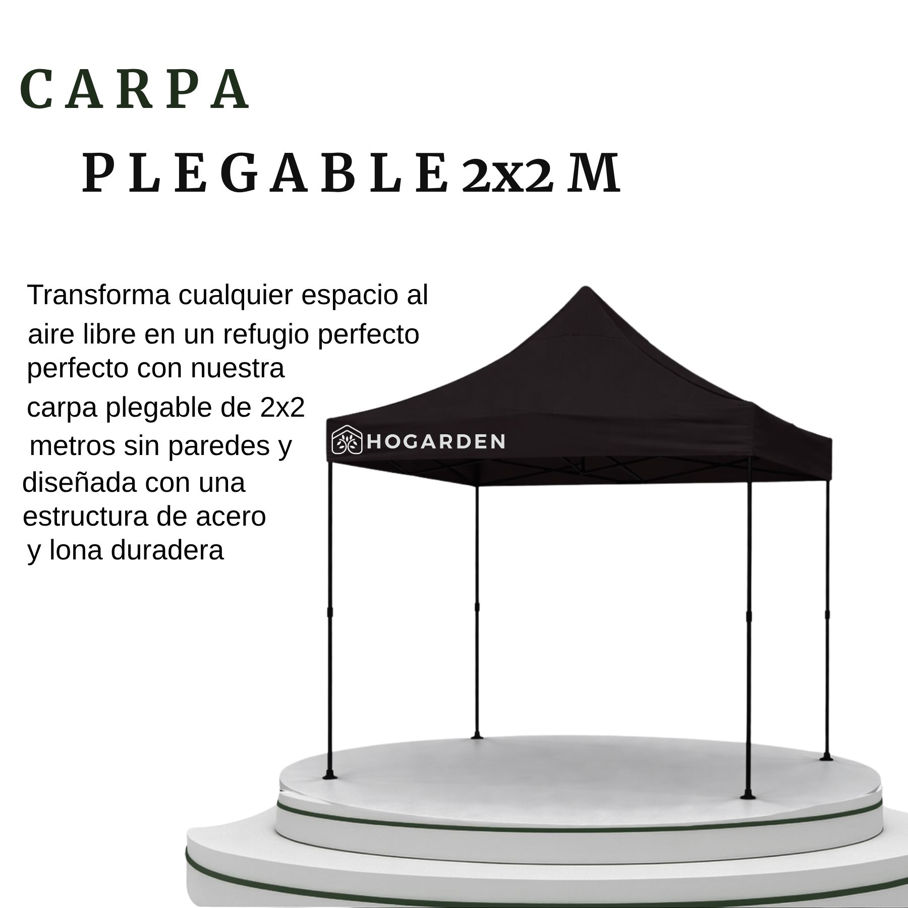 Carpa Plegable Negro 2x2 M