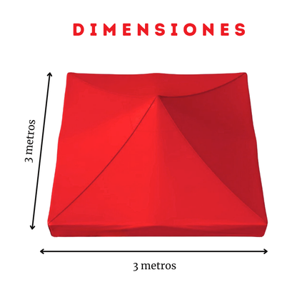 Repuesto De Toldo Rojo 3x3 M