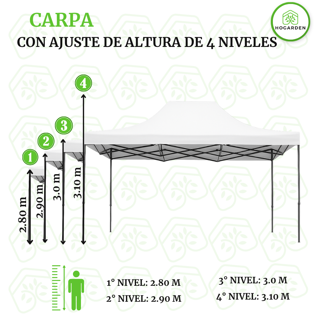 Carpa Plegable Blanco 3x4.5 M