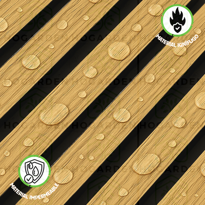 Panel Decorativo WPC Roble Con Fondo Negro 1 m x 16 cm 12 Pzs