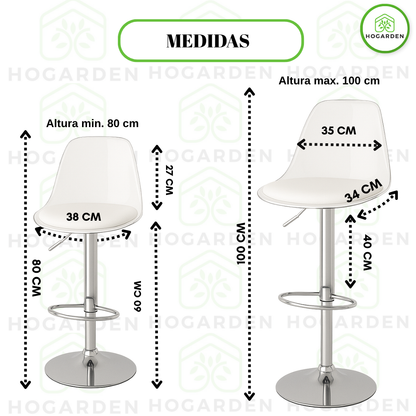 Banco Transparente Alto Eames Para Barra Y Cocina