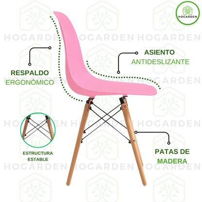 Silla Eames Minimalista Rosa