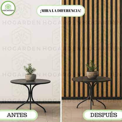 Panel Decorativo WPC Roble Con Fondo Negro 2.9 m x 16 cm 10 pzs