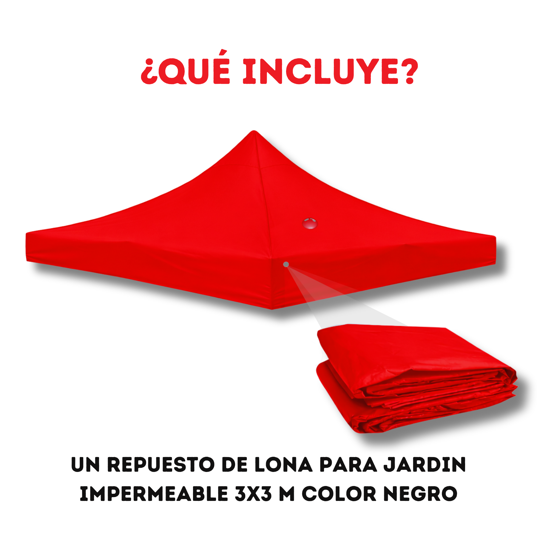 Repuesto De Toldo Rojo 3x3 M