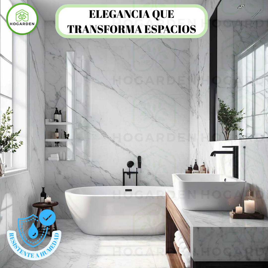 Panel Tipo Mármol Blanco 122x244 Cm Para Decorar