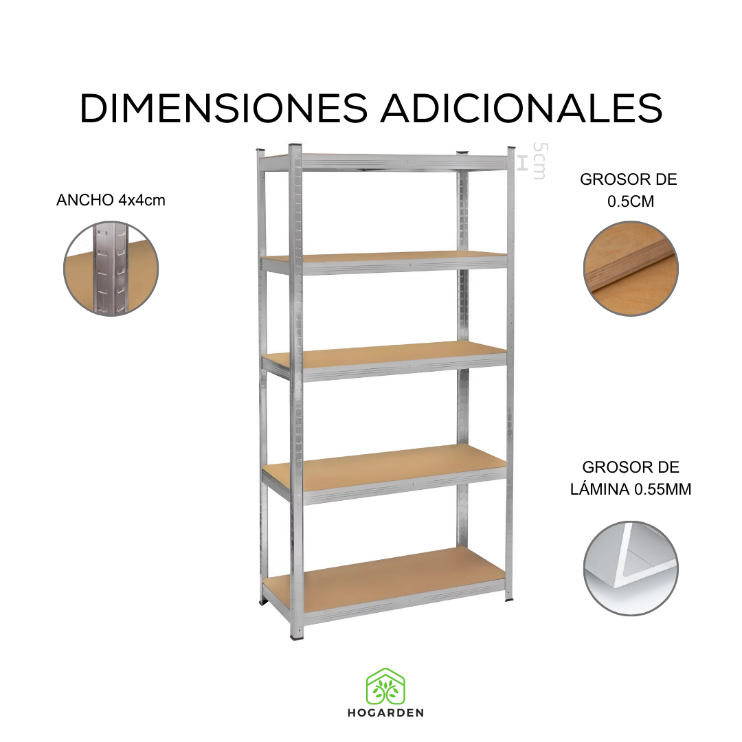 Estante Anaquel Rack 5 Niveles Mdf