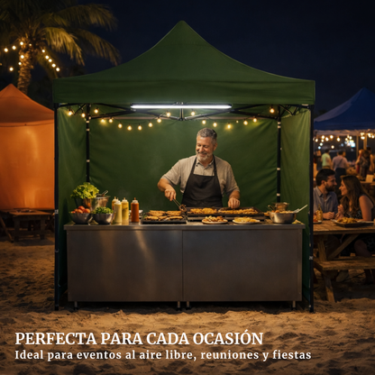 Carpa Plegable Verde 3x3 M Con Pared