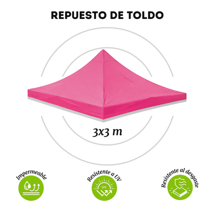 Repuesto De Toldo Rosa 3x3 M