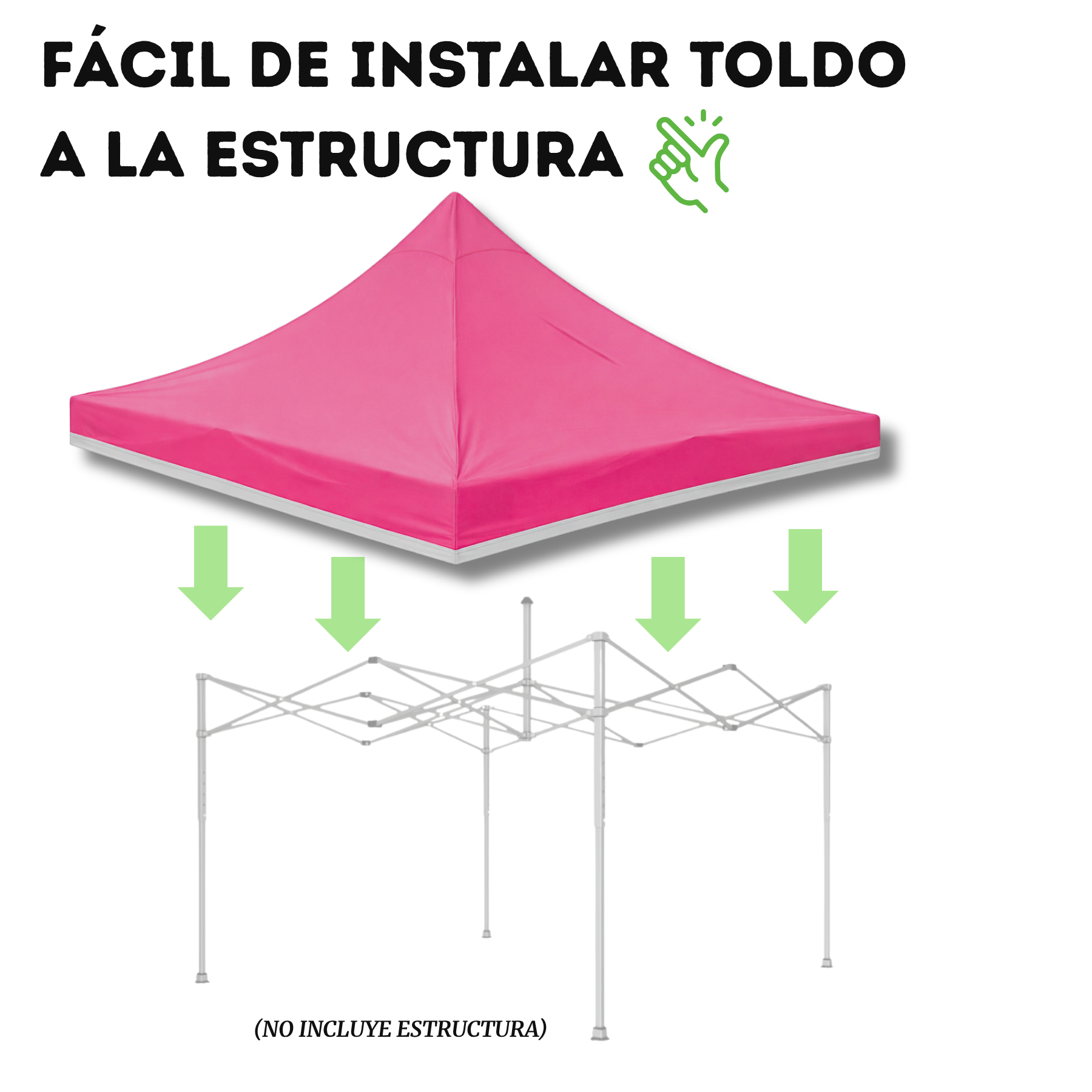 Repuesto De Toldo Rosa 3x3 M