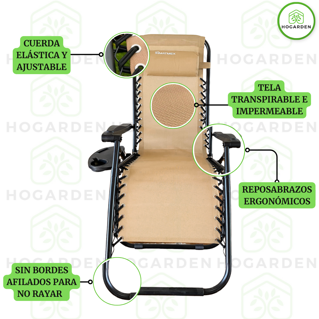 Silla Camastro Gravedad Cero Beige