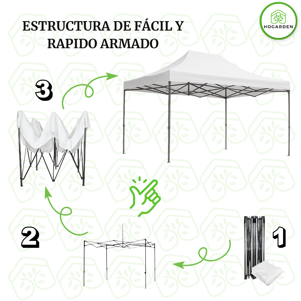 Carpa Plegable Blanco 3x4.5 M
