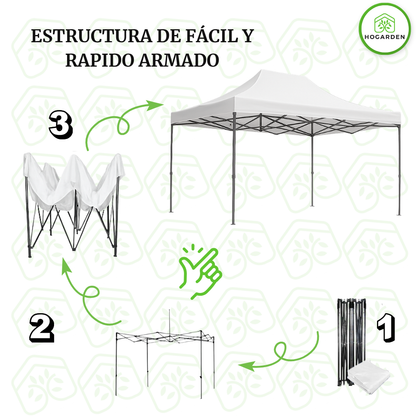 Carpa Plegable Blanco 3x4.5 M
