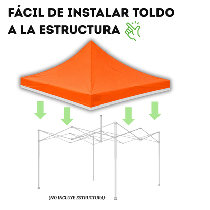 Repuesto De Toldo Naranja 3x3 M