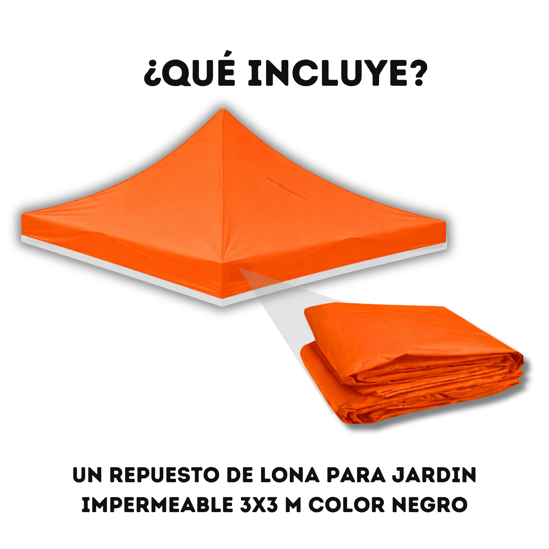 Repuesto De Toldo Naranja 3x3 M