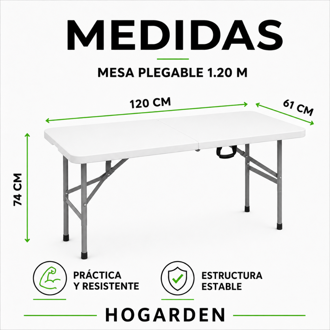 Mesa Plegable Blanca 1.20 M