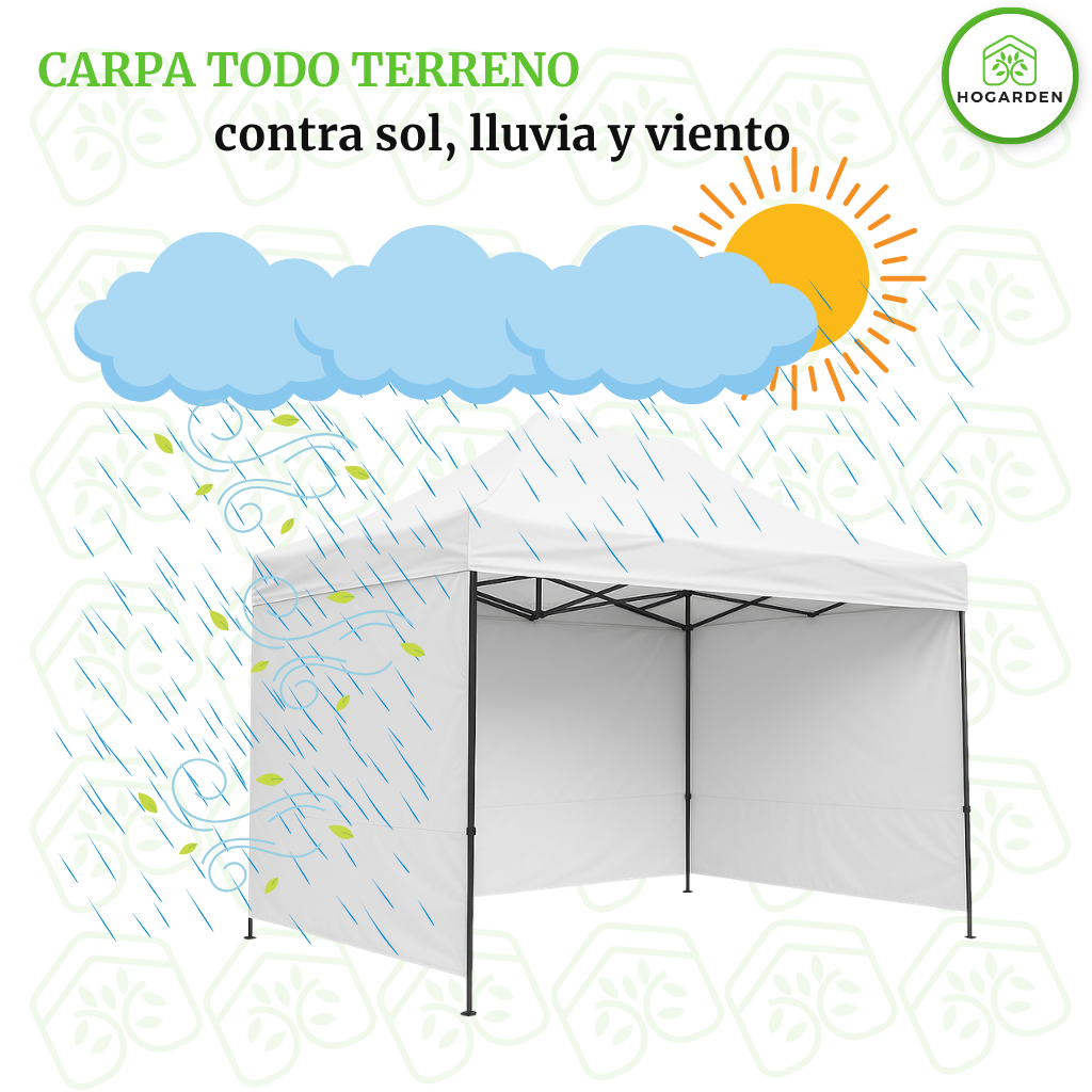 Carpa Plegable Blanca 2x3 M Con Pared