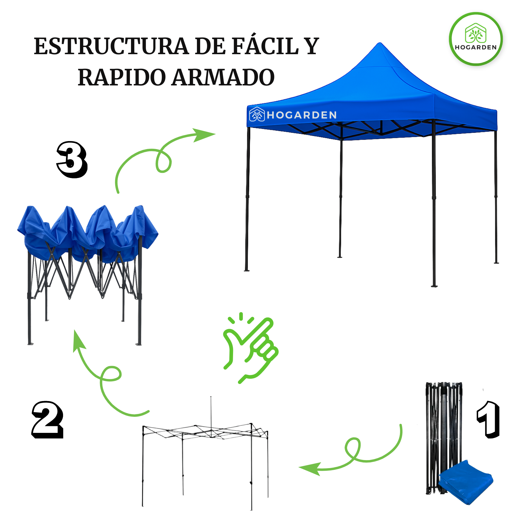 Carpa Plegable Azul 3x3 M