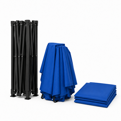 Carpa Plegable Azul 3x4.5 M Con Pared