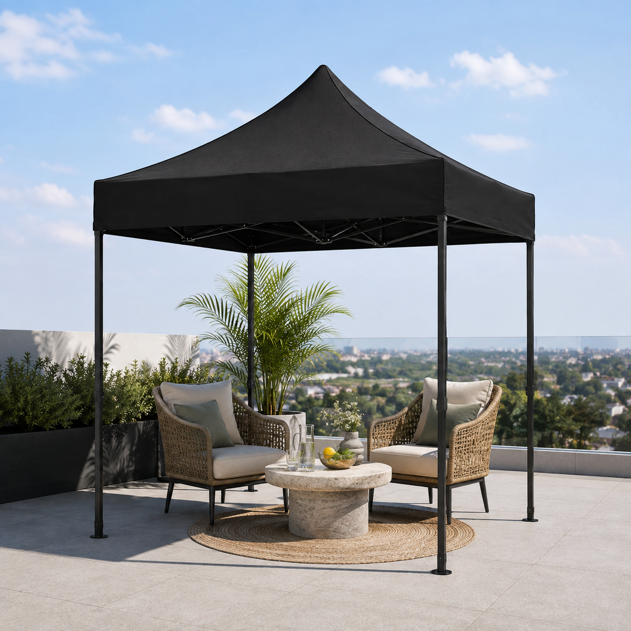 Carpa Plegable Negra 2x2 M