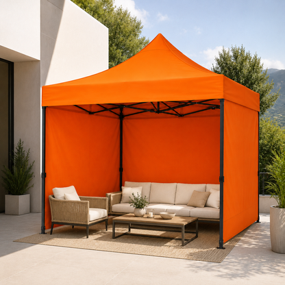 Carpa Plegable Naranja 3x3 M Con Pared