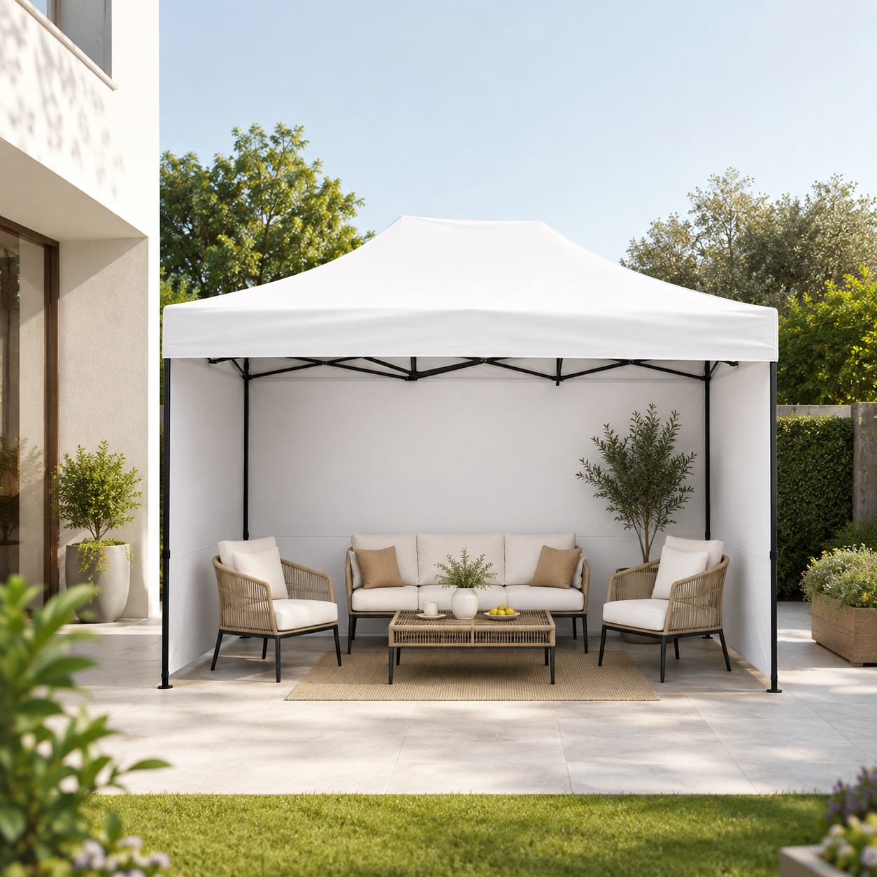 Carpa Plegable Blanca 2x3 M Con Pared